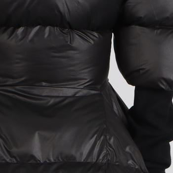 Women's Chic V-Neck Lace-Up Puffer Jacket: Stylish Warm Non-Stretch Outerwear