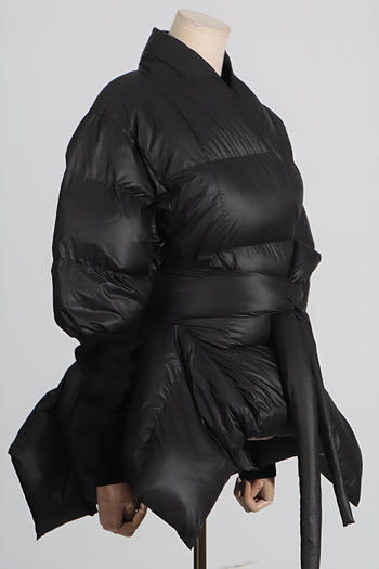 Women's Chic V-Neck Lace-Up Puffer Jacket: Stylish Warm Non-Stretch Outerwear