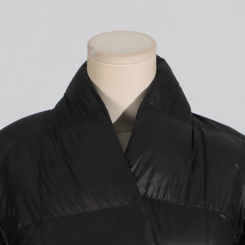 Women's Chic V-Neck Lace-Up Puffer Jacket: Stylish Warm Non-Stretch Outerwear