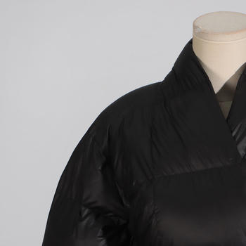 Women's Chic V-Neck Lace-Up Puffer Jacket: Stylish Warm Non-Stretch Outerwear