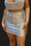 PU Leather High-Waist Slim Mini Skirt