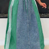 Drawstring Denim Maxi Skirt