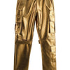 Shiny Gold Fitted Cargo Pant