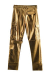 Shiny Gold Fitted Cargo Pant