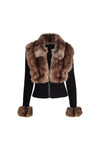 Tisha Faux Fur Rib Knit Cardigan