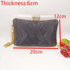 Rhinestone Lock Buckle Weave Clutch Bag