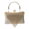 Rhinestone Tassels Decor Lock Buckle Handle Clutch Bag