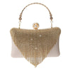 Rhinestone Tassels Decor Lock Buckle Handle Clutch Bag