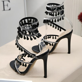 Exquisite Two Colors Rhinestone Pendant Sandals