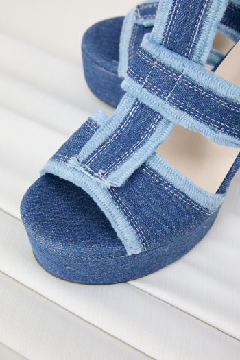 Chic Denim High Heel Sandals