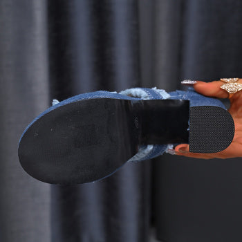 Chic Denim High Heel Sandals