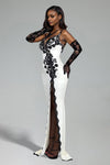 Blazing Beauty Black White Lace Maxi Dress