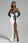 Blazing Beauty Black White Lace Maxi Dress