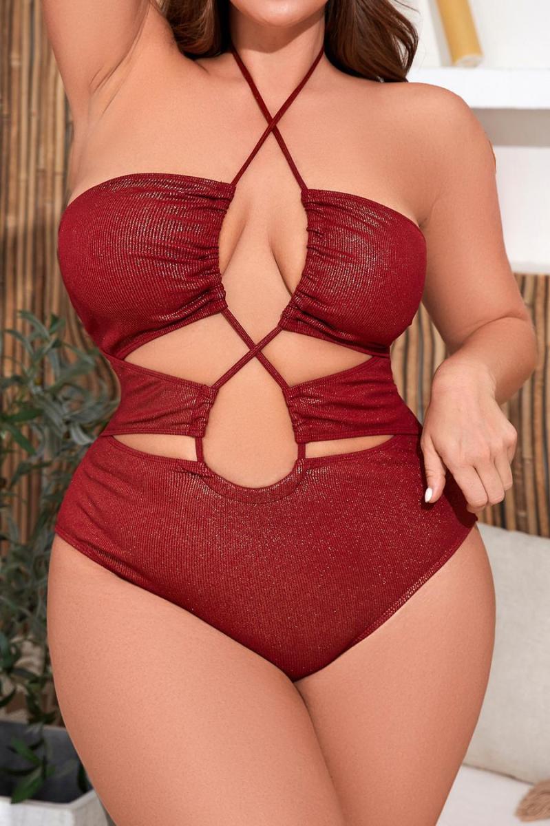 Blazing Beauty Plus Size Shimmer Swimsuit