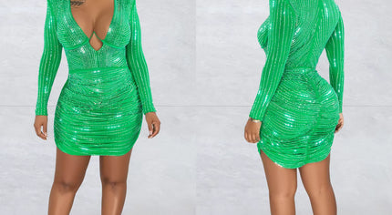 Μίνι φόρεμα από στρας με σπινθηροσύρμα 