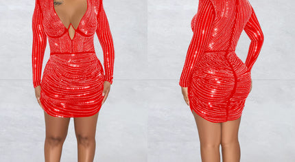 Μίνι φόρεμα από στρας με σπινθηροσύρμα 
