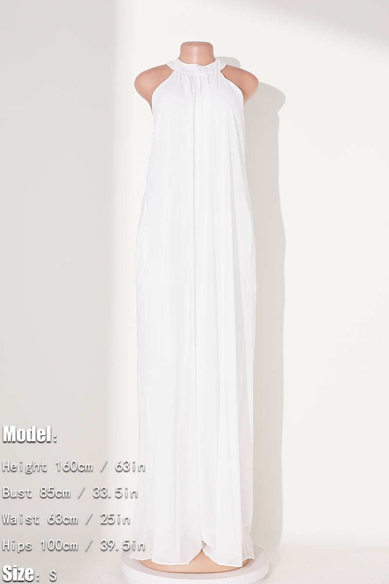 Pocketed Halter Neck Wide Leg Jumpsuit