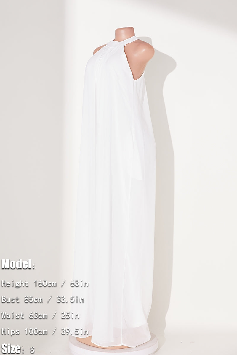 Pocketed Halter Neck Wide Leg Jumpsuit