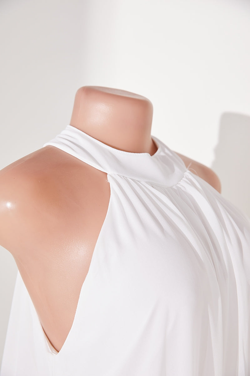 Pocketed Halter Neck Wide Leg Jumpsuit