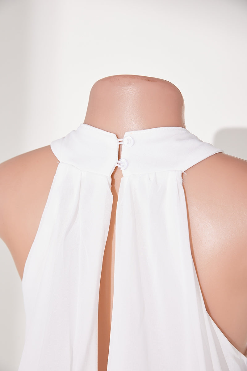 Pocketed Halter Neck Wide Leg Jumpsuit