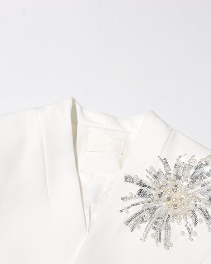 Sequin Pearly Swirl Blazer