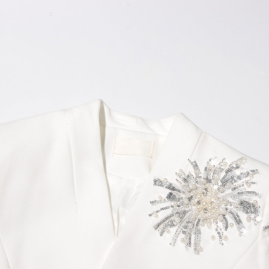 Sequin Pearly Swirl Blazer