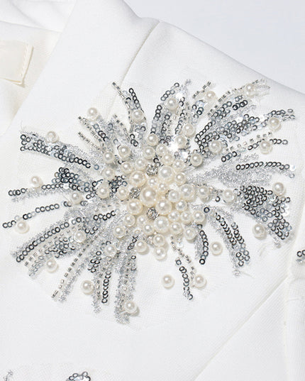 Sequin Pearly Swirl Blazer