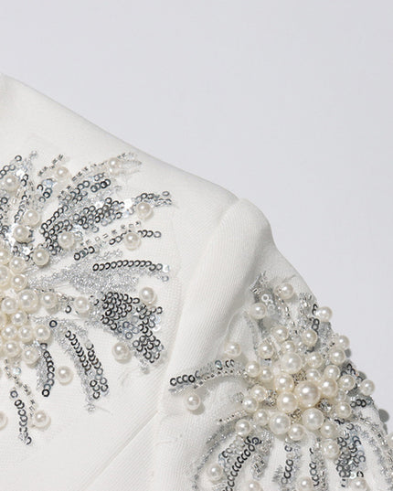 Sequin Pearly Swirl Blazer