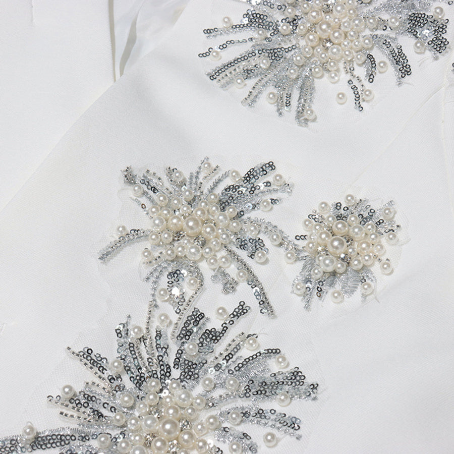 Sequin Pearly Swirl Blazer