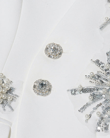 Sequin Pearly Swirl Blazer