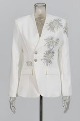 Sequin Pearly Swirl Blazer