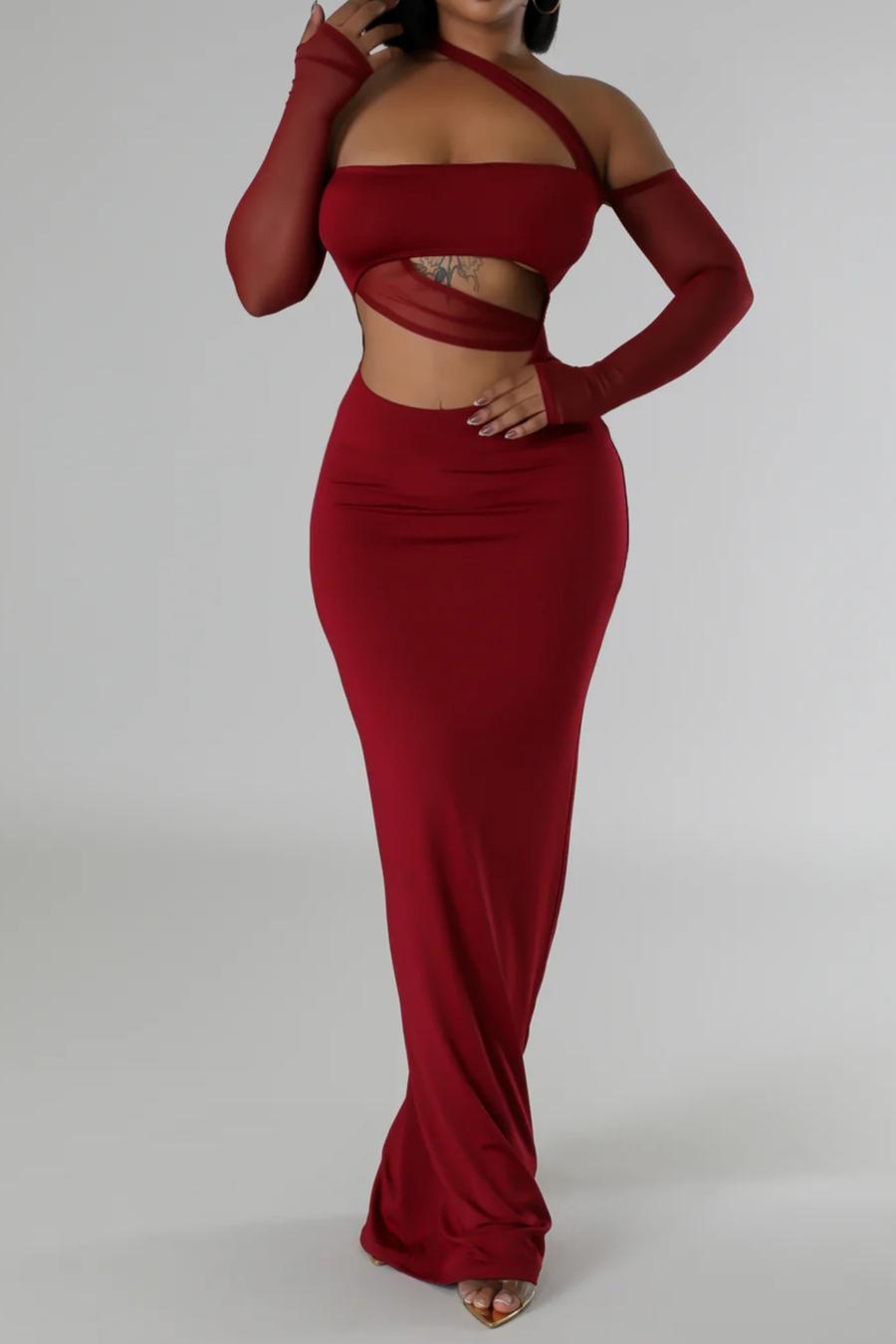 Sexxy Cut-Out Maxi Dress (with sleeves)