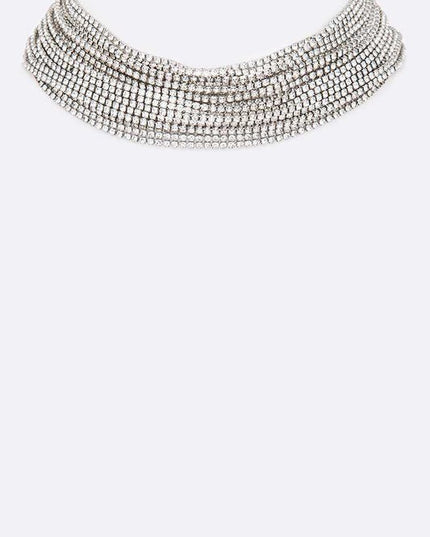 Zillion Layer Rhinestone Iconic Choker