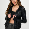 Coalition LA Double Zip Hooded Long Sleeve Jacket-Black