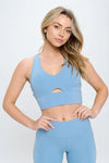 Activewear Set with Cut-Out Detail - S / Blue - Yoga