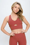 Activewear Set with Cut-Out Detail - S / Rust - Yoga