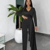 Air Of Sophistication Draped Sash Jumpsuit - S / Black