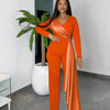 Air Of Sophistication Draped Sash Jumpsuit - S / Orange