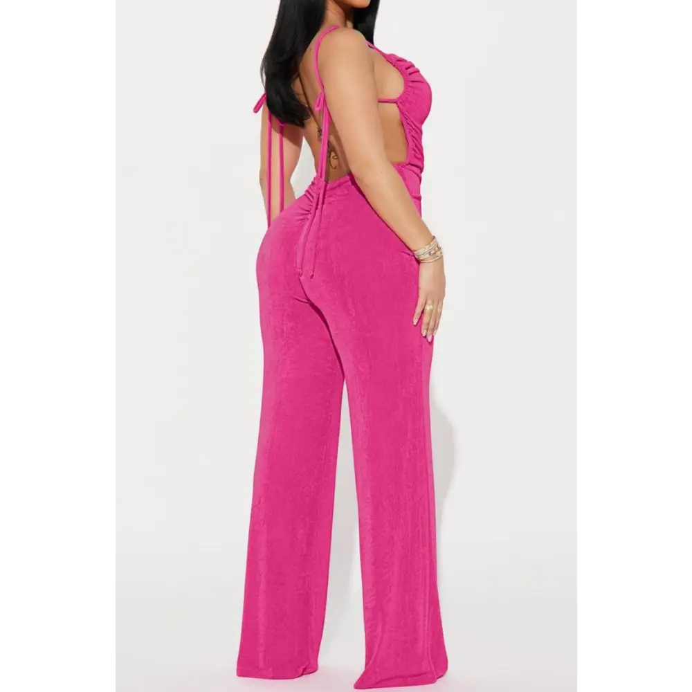 Backless Tie Up Strappy Summer Jumpsuit (S - 2XL)