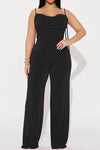 Backless Tie Up Strappy Summer Jumpsuit (S-2XL) - S / Black
