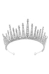 Baroque Rhinestone Headband Crown - Silver - Headbands