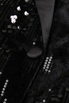 Black In Style Rhinestone Feather Detailed Blazer - Blazers