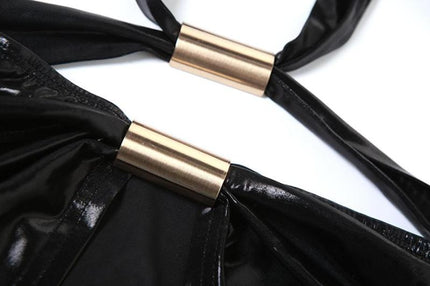 Twisted Tales High Slit Midi Dress-Black