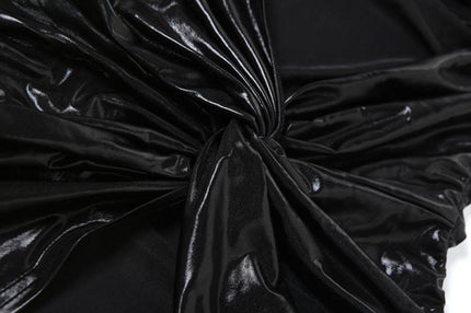 Twisted Tales High Slit Midi Dress-Black