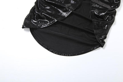 Twisted Tales High Slit Midi Dress-Black