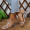 Butterfly Detail Open Toe Mid Heel Sandals - 35(US4) / Clear