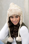 Cable Weave Pom Trapper Hat - Aviator Hats