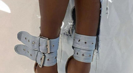 Buckle Up PU Leather High Heel Sandals