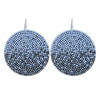 Circle Rhinestone Dangle Earrings - Sky Blue