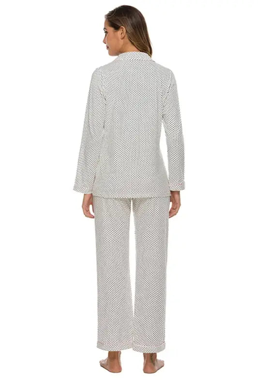 Collared Neck Loungewear Set with Pocket(S-2XL) - Pajama